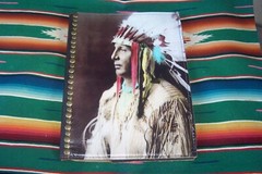 Leather Native American Indian Chief Portrait Studded Note Pad Paper Folder