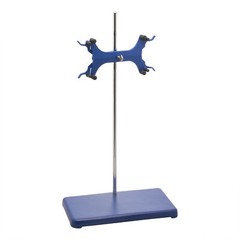 Eisco Labs Double Burette Clamp Support with Rod – Fits Burettes Up to 100ml