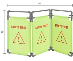 Global Industrial “Safety First” Folding Fabric Barrier Lime Green English