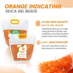 5 LBS Adsorbco Desiccant Beads, Indicating Silica Gel Beads (orange to green)