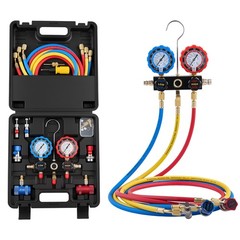 Uimoso 3-Way AC Manifold Gauge Set for R134a R404A R1234yf R22 Refrigerants