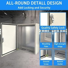 10x8x6″ 1.5mm Steel Enclosure IP66 Waterproof Wall Mount Indoor Outdoor