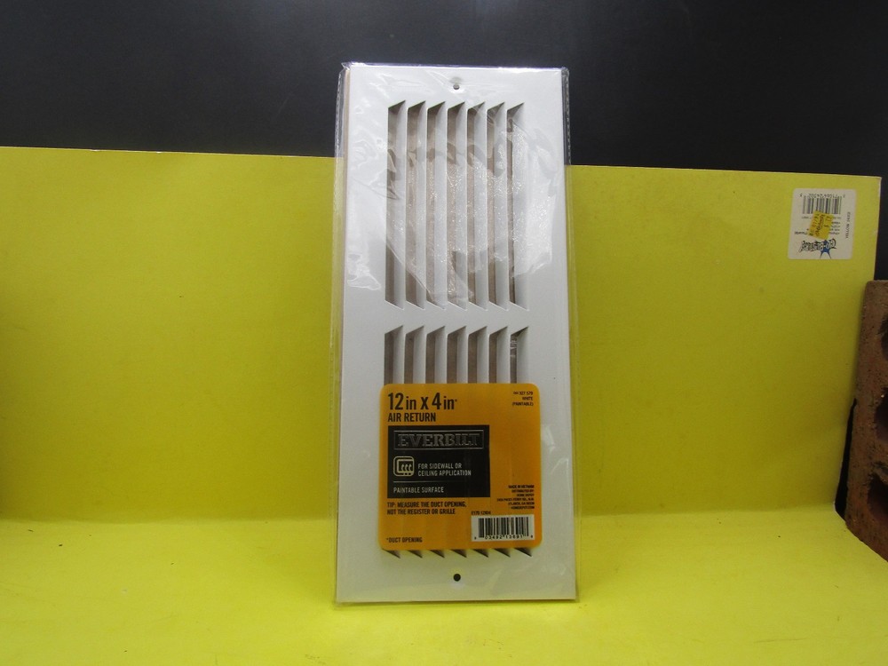 Everbilt 12′ x 4′ Air Return Grill White 327 579 Brand New