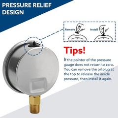 160 PSI Lead-Free Glycerin-Filled Low Pressure Gauge for Safe Water Testing