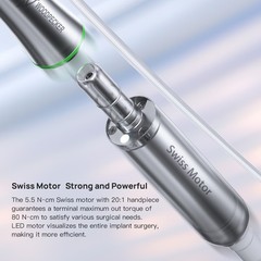 Woodpecker Dental Brushless Implant Air Motor 20:1 LED Contra Angle Handpiece