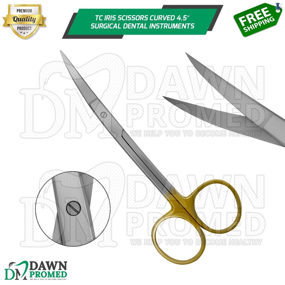 Premium German TC Iris Scissors 4.5″ Curved Surgical Dental Instruments