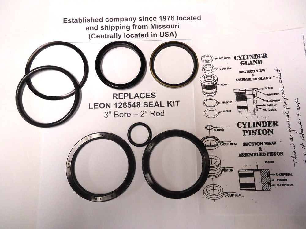 REPLACES 126548 LEON SEAL KIT (3″ Bore & 2″ Rod) 3″ CYLINDERS (See Text)