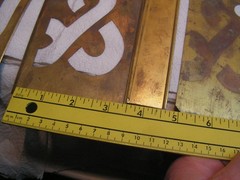 Vintage CH Hanson 45 Brass Stencils 4” Letters Numbers +Punctuation with OLD Box