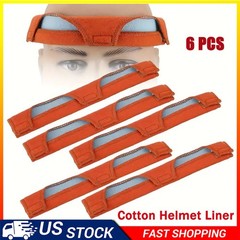 6P/Set Hard Hat Sweatband Cotton Helmet Liner Accessories Washable Sweat Bands