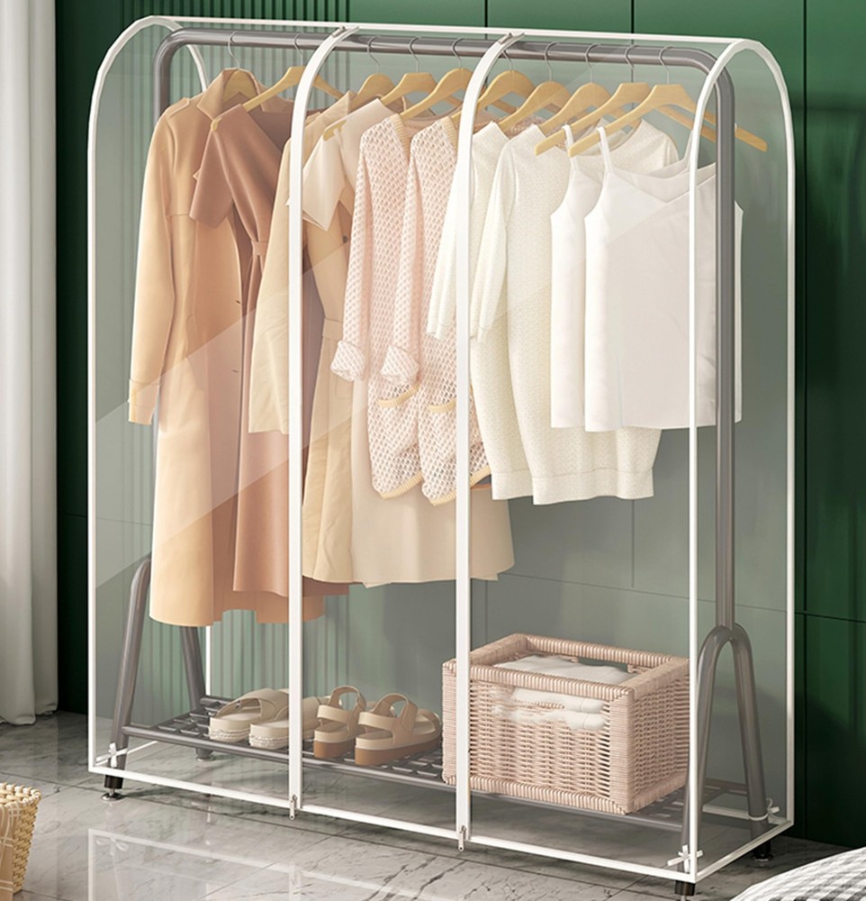 Clear Garment Rack Cover with Zipper Clothes Hanging Rack Cover Dustproof Wat…