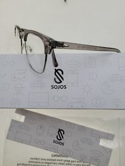SOJOS SJ5018C8 Round Clear Glasses Blue Light Blocking Half Frame