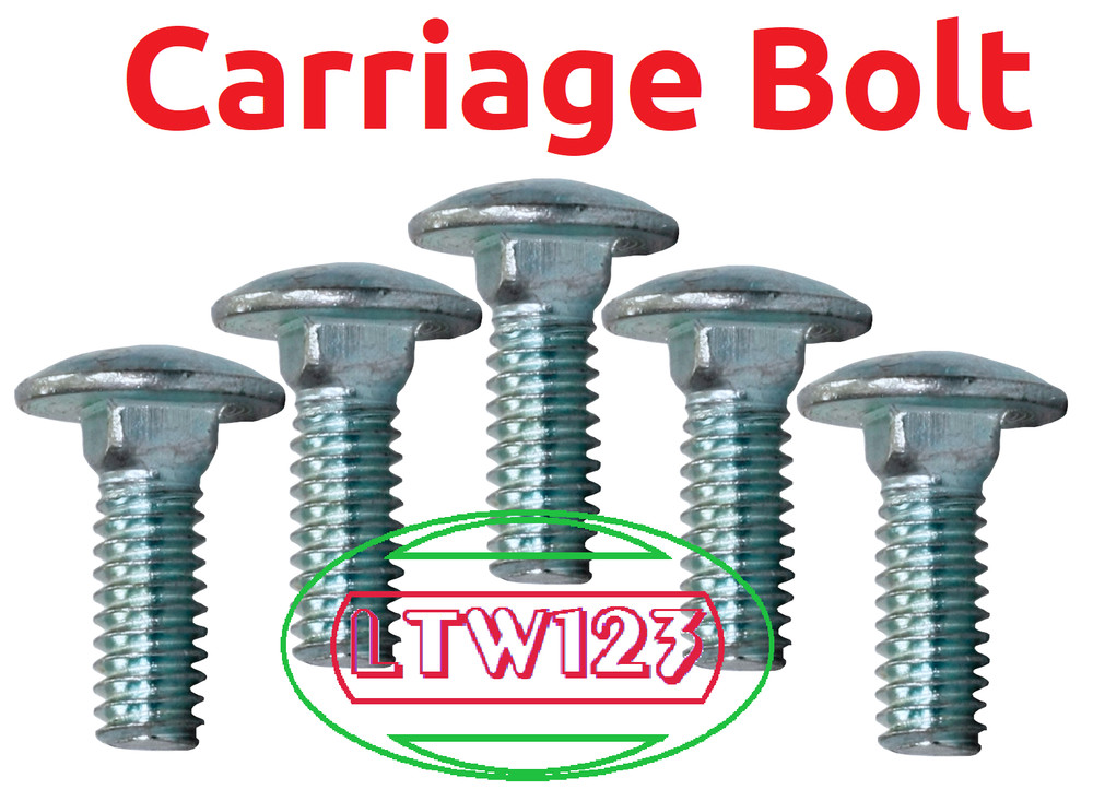 (20 Pieces)# 10-24×1/2″ Full Thread Coarse Carriage Bolt Grade 2 Zinc Plated