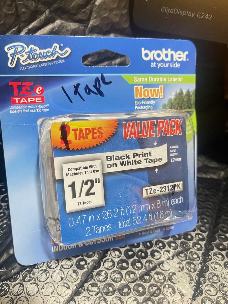Genuine Brother P-Touch TZe-231 1PK Black on White Tape 1/2″(L5)