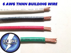50′ EA THHN THWN 6 AWG GAUGE BLACK WHITE RED GREEN STRANDED COPPER WIRE