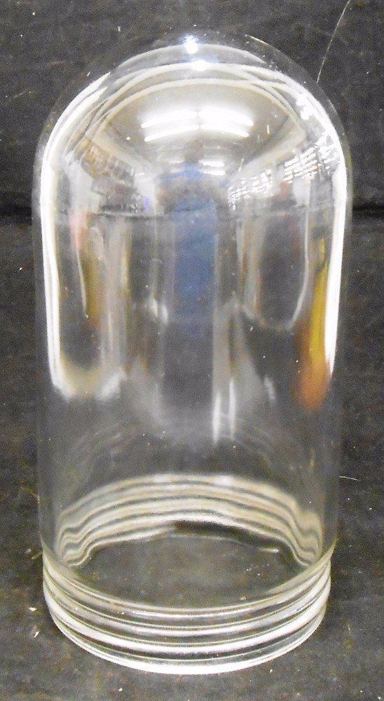 UNKNOWN BRAND CLEAR GLASS GLOBE FIXTURE, APPROX 8 1/2″ HEIGHT, 4 1/8″ DIAMETER