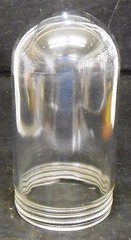 UNKNOWN BRAND CLEAR GLASS GLOBE FIXTURE, APPROX 8 1/2″ HEIGHT, 4 1/8″ DIAMETER