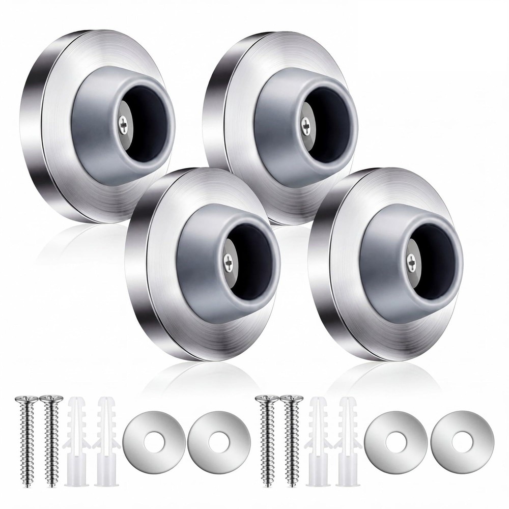 Blulu Concave Wall Door Stopper Bumper 2.5 x x 1 inches, Silver