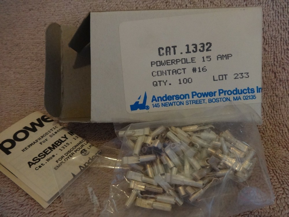 ANDERSON POWER PROD. HERMAPHRODITIC MODULAR CONNECTOR CAT.1332 BOX OF 100