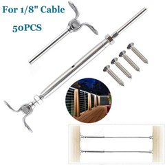 50 Pack T316 Stainless Steel Tensioner Set for 1/8″ Cable Railing w/ Deck Toggle