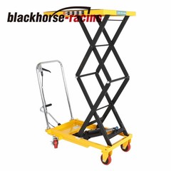330 lbs Hydraulic Lift Table Cart Manual Double Scissor Lift Table 50″