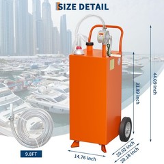 30 Gallon Fuel Caddy Fuel Storage Tank, Gasoline Diesel Fuel Container with Pump