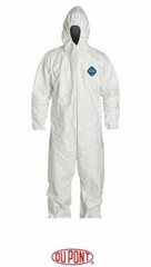 Dupont TY127S TYVEK Disposable Protective Coverall Bunny Spray Suit W/Hood 25/CS