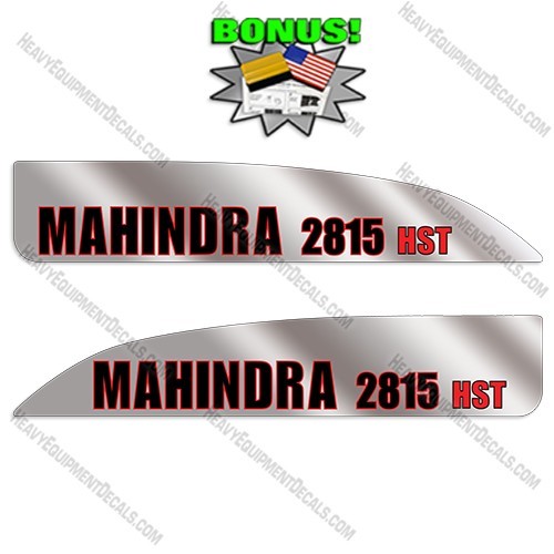 Fits Mahindra 2815 HST Decal Kit Tractor – 7YR 3M VINYL! SILVER METALLIC! +BONUS