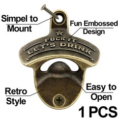 HAIICEN Funny Bottle Opener Wall Mounted Stainless Vintage Antique Bronze