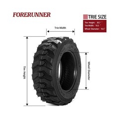 FORERUNNER 10-16.5 Skid Steer Tire (Pack of 1, Tubeless) | FORERUNNER 12 Ply …