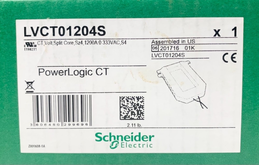 SCHNIEDER ELETRICAL LVCT01204S Power Logic CT Split Core Assembly Size 4 1200