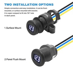 Recoil MDV Super Mini Waterproof LED Display Voltmeter Flush or Surface Mount
