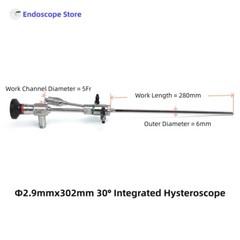 HD Medical Surgical Integrated Endoscope Φ2.9mm 302mm 30° Sheath Work Channel