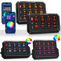 MICTUNING Wireless LED Switch Panel – 4/6/8/12 Gang Switch App/Remote Controller