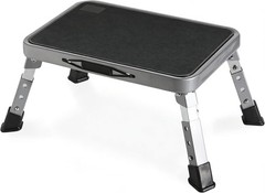 3 Levels Adjustable Folding Step Stools for Adults, Sturdy Metal RV Step, Safer