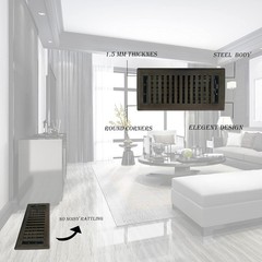 Sierra Grates 4″ x 10″ Contemporary Design Floor Register in Metallic Bronze Fin