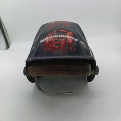Miller Helmet w/ Snap on YA4606 Auto Darkening Skull Flames Black Red Shade 6-13