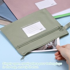 2 Pcs Mesh Zipper Pouch with Handle, B4 Oxford Fabric Zipper File Pouch Singl…