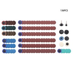 136 Pack Torque Sand Discs Set 2 Inch Sanding Discs with 1/4 Inch Roll Lock