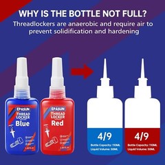 Blue Red 50mlx2 Thread Lock Medium Strong for Nuts Bolts Fasteners