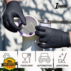 1st Choice Nitrile Gloves Medium Case 1000 Black 6 Mil