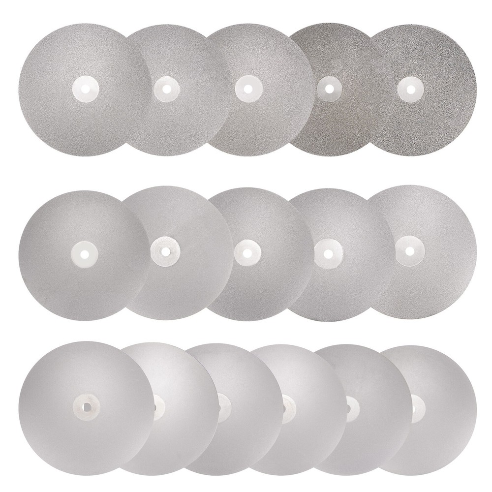 Diamond Flat Lap Disc Set 6″ x 1/2″ Arbor 50-3000 Grit 16 Sizes Grinding Wheel