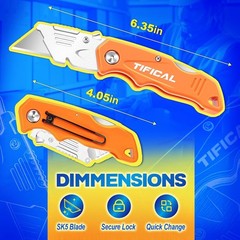 4 Box Cutter Folding Pocket Utility Work Knife Quick-Change Locking 10 Blades