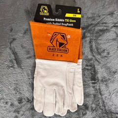 Black Stallion 25K Premium Kidskin TIG Glove with Padded DragPatch Size Large