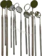 Premium 12 Pcs Dental Mouth MIRROR #5 With HANDLE Dental Instruments