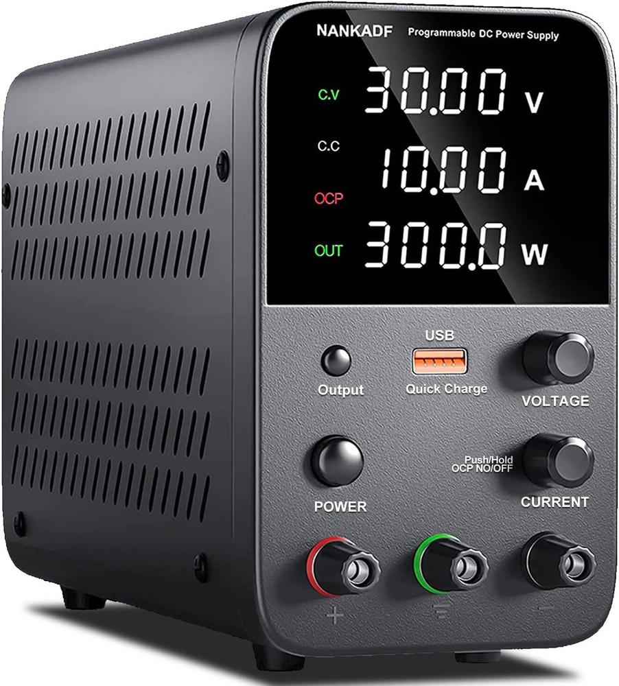 Fuente De Alimentacion Dc 30V 10A Con Knob Y Puerto Usb De Carga Rapida
