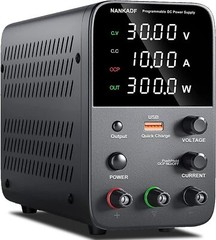 Fuente De Alimentacion Dc 30V 10A Con Knob Y Puerto Usb De Carga Rapida