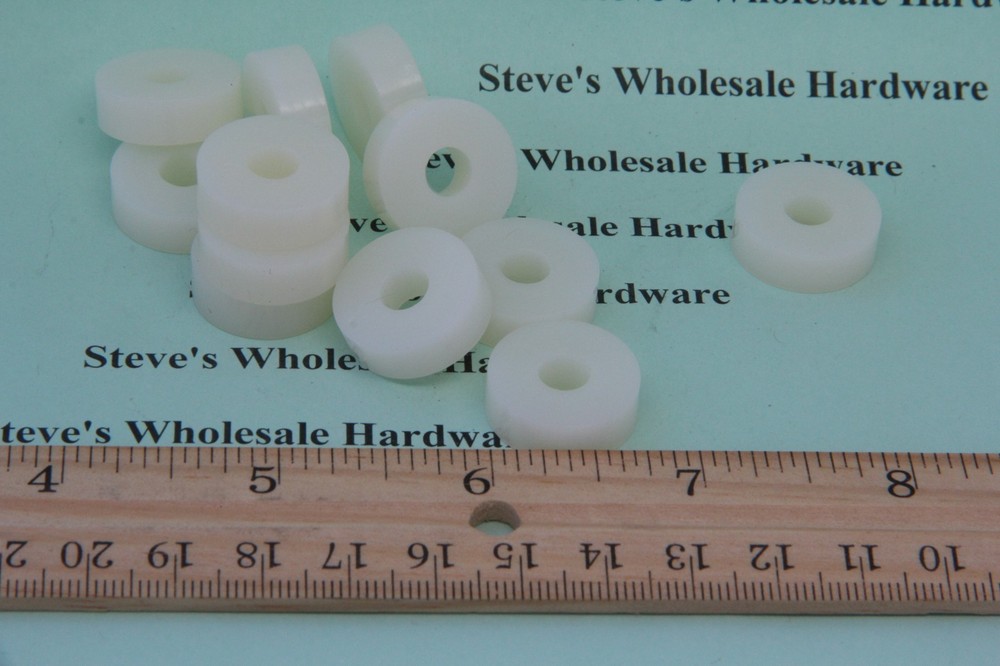 Nylon Spacer 3/4″OD 1/4″ID 1/4″ Thick Natural White Pick Your Quantity