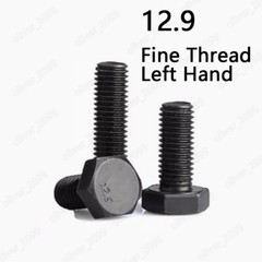 Fine Thread Black 12.9 Steel Hexagon Bolts Left Hand Thread M8 M10 M12 M14 M16
