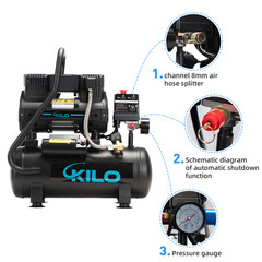 2 Gallon 1.0HP Oil-Free Air Compressor, 100PSI 65dB Quiet for Tire Inflation