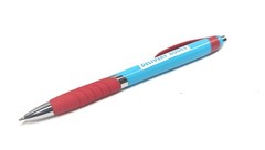 30ct Bulk Lot RED & BLUE Misprint Retractable Click Pens: Rubber Grip